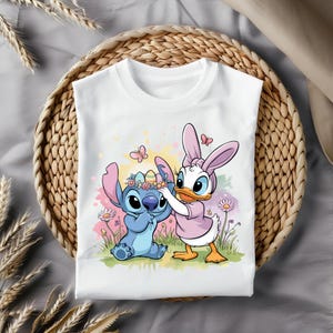 Point printanier et Marguerite PNG, Clipart mignon lapin de Pâques, Sublimation pastel chasse aux œufs, Art de dessin animé aquarelle, téléchargement immédiat
