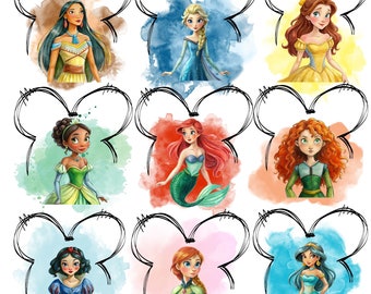 Pacote de Férias em Família em Aquarela PNG, Princesas PNG, Esquadrão de Amigos PNG, Modo Férias PNG, Reino Mágico PNG, Viagem em Família PNG