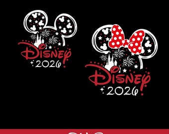 Magical Castle Mouse 2026 Family Trip PNG, White Ink Design (Digital Download)