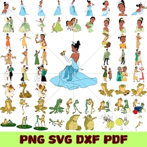Princess and the Frog PNG Bundle Clipart, Princess Tiana PNG, Princess png, Tiana PNG Bundle, Tiana clipart,Tiana svg bundle,Family trip svg