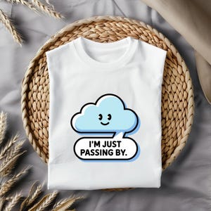 Cute Cloud PNG, Funny Weather Cartoon, Kawaii Cloud Clipart, Whimsical T-Shirt Design, Digital Download