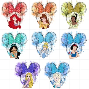Bundel familievakantie aquarel 2024 png, prinsessen png, Friend Squad png, Vacay-modus png, magisch koninkrijk png, familie-uitje png
