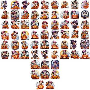Minnie Halloween cliparts bundle, Halloween Pumpkin Cute Clipart, Halloween png cut files for Cricut, Halloween png, Spooky Vibes Png