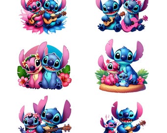 6 stitch png, Stitch and Angel png Bundle, Lilo Stitch png, Stitch Couple Png, Stitch Love Png, Angel png, Stitch With Angel Png,love png