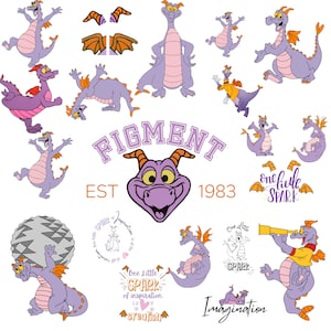 Epcot Figment inspired SVG bundle, One Little Spark, Journey to Imagination, svg for cutting machines, sublimation. Digital Instant download