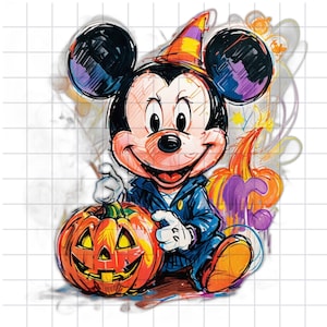 Mouse Halloween Pumpkin Cute Clipart PNG Files, digital dowload, Mouse Halloween Digital Images, watercolor Halloween, trick Or treat png