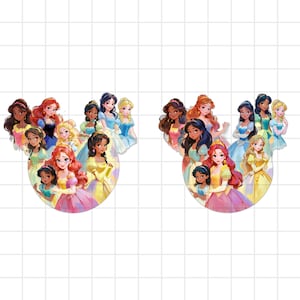 All Princess PNG, Mouse Head PNG, Princess PNG, Vinyl Cut File, Princesses Png Bundle, Princesses Mouse Head Png,Princess Png,Mouse Ears Png