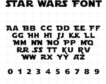 STARWARS FONT SVG, Star Wars Svg, Star Wars Aplhabet Svg, Font Svg, Instant Download, Alphabet Svg, Star Wars Font Svg, Star Wars Clip Art