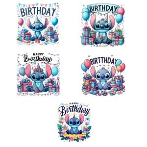 Birthday Stitch PNG, Happy Birthday Stitch PNG, Stitch and Angel, Lilo and Stitch PNG, Cute Stitch Clipart, Stitch birthday, instant png