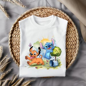 Stitch and Pluto Playful Adventure PNG – Cute Disney Dog Digital Art for Sublimation & Crafts – Instant Download