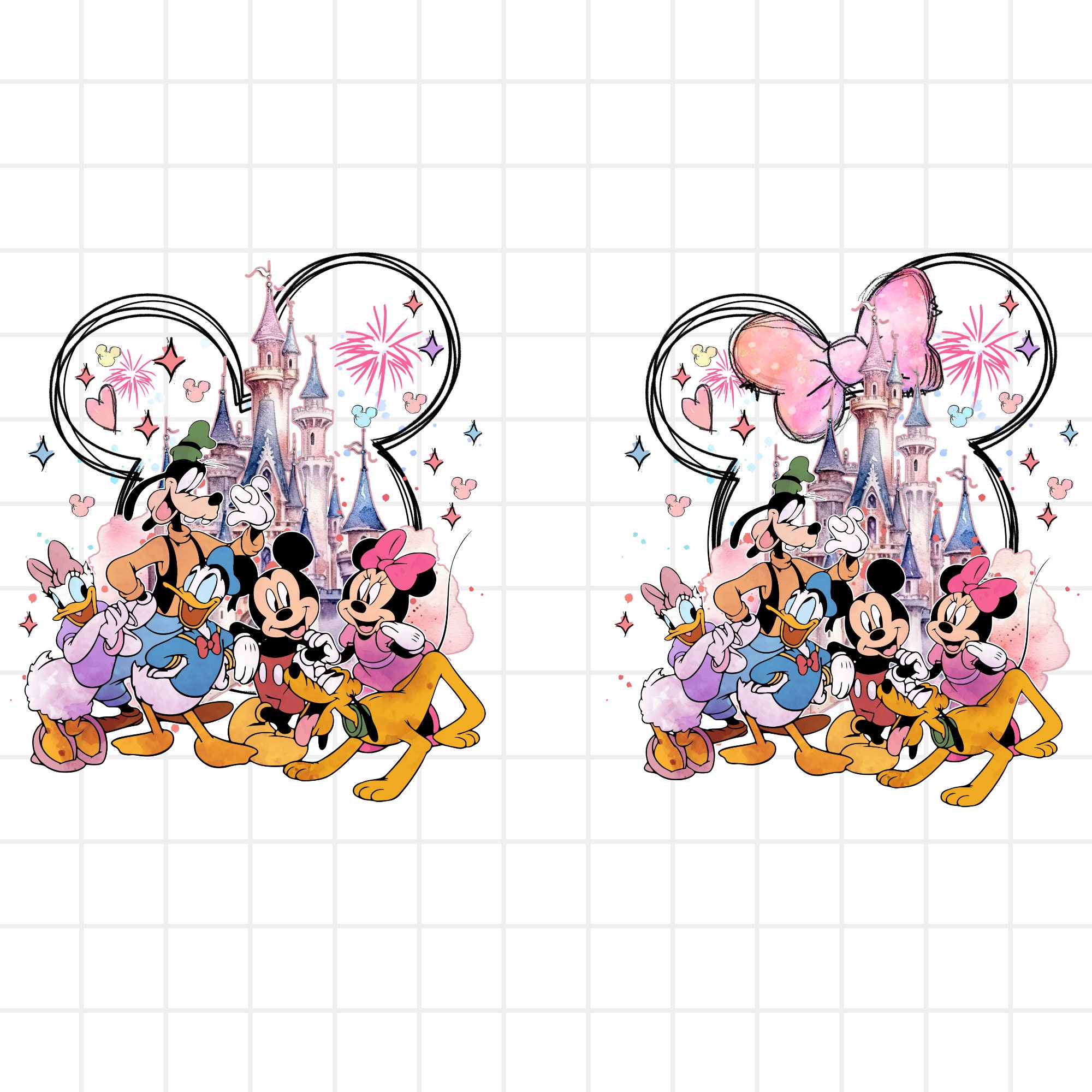 Watercolor Castle Png, Mouse Ear Castle Png, Retro Colorful Castle Png, Sublimation Design Png, Magic Kingdom Png,Watercolor Princess Castle