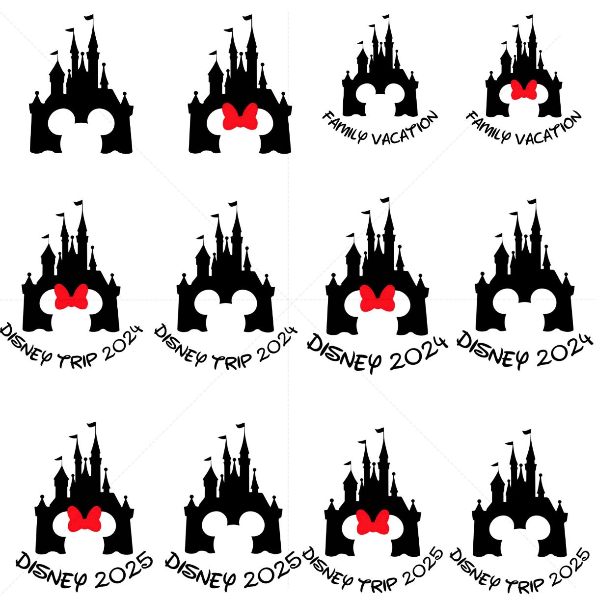 Castle Png Bundle, Princess Png , Castle Clipart, Heart Head Mickey ...
