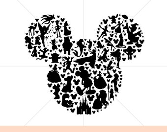 Maus und Freunde Collage Charaktere Png, Familienurlaub Png, Mauskopf Multi Charakter PNG, magisches Königreich svg, Png-Datei für Sublimation
