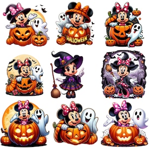 Minnie Halloween cliparts bundle, Halloween Pumpkin Cute Clipart, Halloween png cut files for Cricut, Halloween png, Spooky Vibes Png