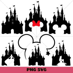 Castle svg bundle, princess svg, castle clipart, Heart Head Mickey mouse, magic kingdom svg, cut files for cricut silhouette, Vacation svg