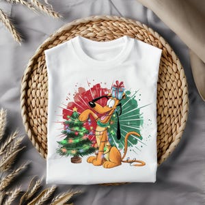 Pluto Christmas PNG - Festive Cartoon Dog Digital Art for Sublimation, DIY Crafts, Holiday Prints - Instant Download