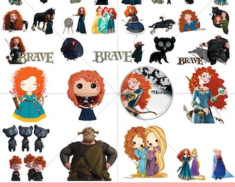 Brave Svg, Brave Bundle SVG For Cricut, Brave layered svg, Brave clipart, Brave cut file Instant Download, red hair princess, Layered Files