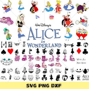 Alice in Wonderland SVG Bundle, Alice SVG, Princess svg, Alice in Wonderland Clipart, Alice in Wonderland Instant Download - Layered Files