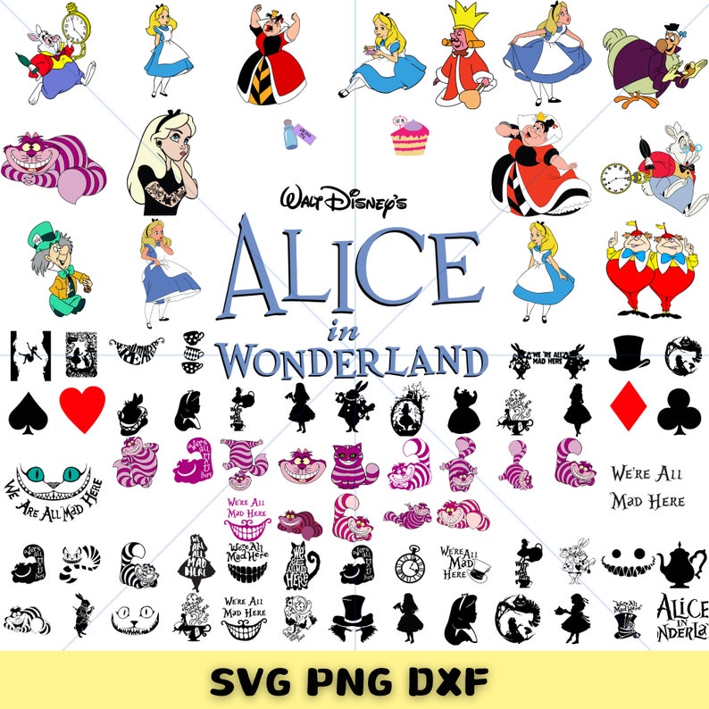 Alice in Wonderland SVG Bundle, Alice SVG, Princess Svg, Alice in ...