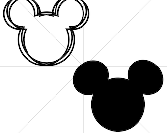 Mickey and Minnie Inspired SVG Bundle, Mickey Minnie Ears, Mouse Ears outline and Mouse Bow, Mouse Silhouette, Mickey Mouse head SVG, Mouse