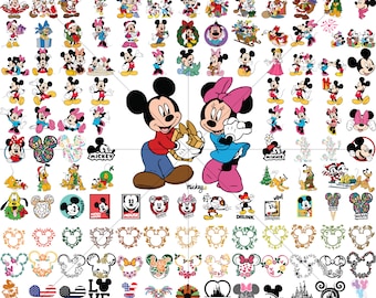 2375 Files Mouse SVG Bundle, Mouse SVG, Mickey Valentine Bundle, Mickey and Minnie Love Clipart, Minie Mickey Svg, Instant Download