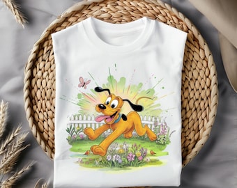 Pluto Happy Dog PNG - Playful Cartoon Puppy Digital Art for Sublimation, DIY Crafts, Print Designs - Instant Download