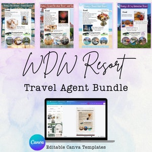 WDW Resort-informatiebladen! Reisbureaubundel. Direct downloaden. 100% bewerkbare canva-sjablonen. Klantenservicefiches!