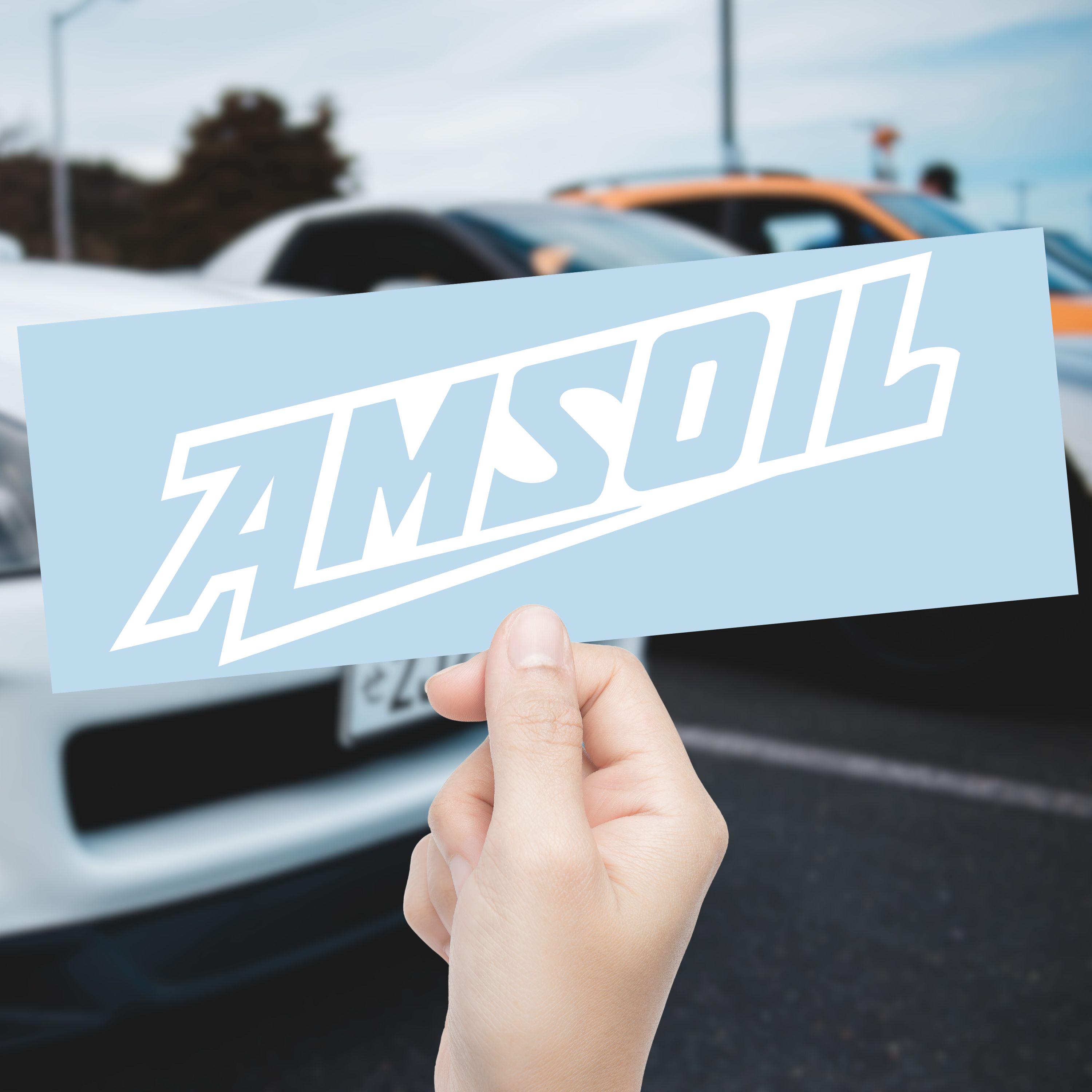 AMSOIL logo stickers in custom sizes