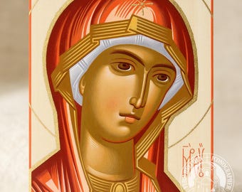 Hand-Painted Virgin Mary Icon 9 x 14 cm - Orthodox Byzantine Gift & Home Decor