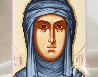 Hand-Painted Saint Melania Orthodox Icon 9x14 cm - Byzantine Home Decor & Christian Gift