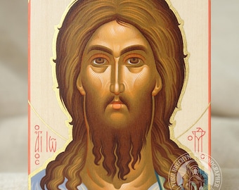 Hand-Painted St. John the Baptist Icon 9x14 cm - Orthodox Byzantine Gift & Home Decor