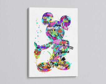 額装品 ミッキー Ｇ.Ｆ.（フランス グラピュス）MICKEY アートポスター Mickey Mouse 60 Years In Pictures Lithograph Poster 1988