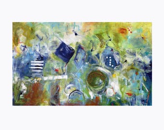 36" x60" XL Original Painting, shipped rolled, Acrylic on Canvas, Large Abstract, Contemporary Modern Wall Art