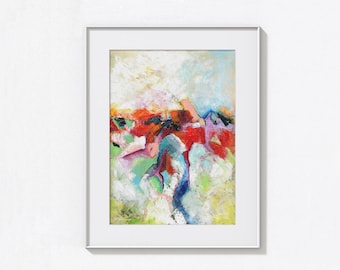 Fine Art Prints, Giclee Canvas, Frame Options, Colorful Abstract Modern Contemporary Wall Art from my Original Painting
