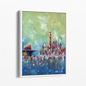 Art Prints, Canvas Prints, Cityscape, Skyline, Architecture, Original Painting, Wall Art, Home Decor, Wall Hangings, Gifts