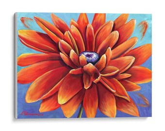Giclee Fine Art Prints, Canvas Prints, Sunflower, Orange Flowers, Flower Painting, Floral Art, Abstract Painting, Wall Art, Home Decor