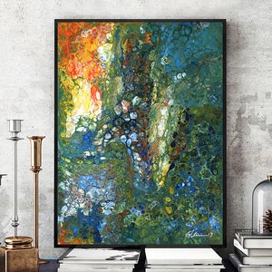 Art Prints, Canvas Prints, Blue Art, Green Abstract Art, Colorful Prints, Wall Art, Wall Hangings, Original Painting, Gifts, Modern