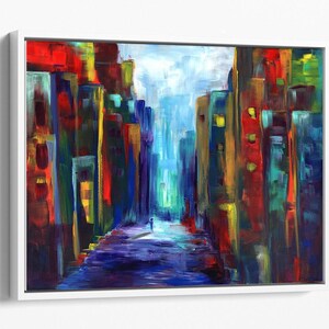 Art Prints, Canvas Prints, Cityscape, Skyline, Colorful Original Painting, Wall Art, Home Decor, Wall Hangings, Gifts, Abstract