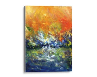 Giclee Fine Art Prints, Canvas Prints, Landscape, Scenic, Orange, Blue, Green, Abstract Art, Wall Art, Wall Hangings,Original Painting,Gifts