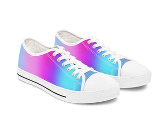 Trendy Women's Low Top Sneakers - Stylish Gradient Design, Fashion Footwear for Casual, Gift for Her, Summer Style, Unique Sneaker Design