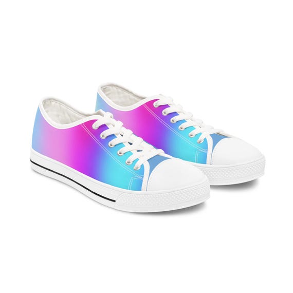 Gradient Canvas Sneakers: Women's Low Top Lace-Up Shoes