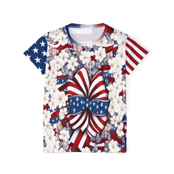 Show Your American Pride with Stylish USA Flag Inspired Jersey Tees - Lightweight and Trendy!