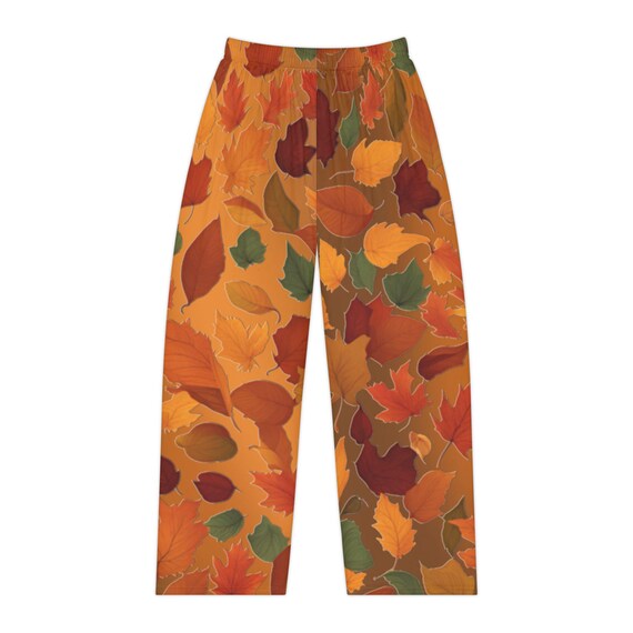 Fall Leaves Pajama Pants: Women's Autumn Lounge Sleepwear