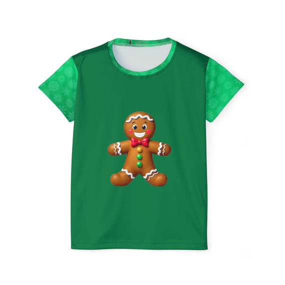 Gingerbread Man Sports Jersey: Christmas Long Sleeve Top