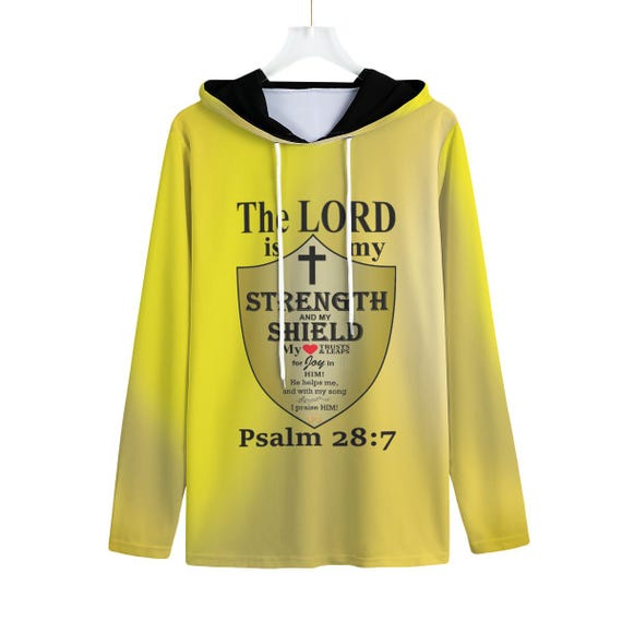 Christian Men's Ombre Hoodie: Inspirational Bible Verse, UPF 50+