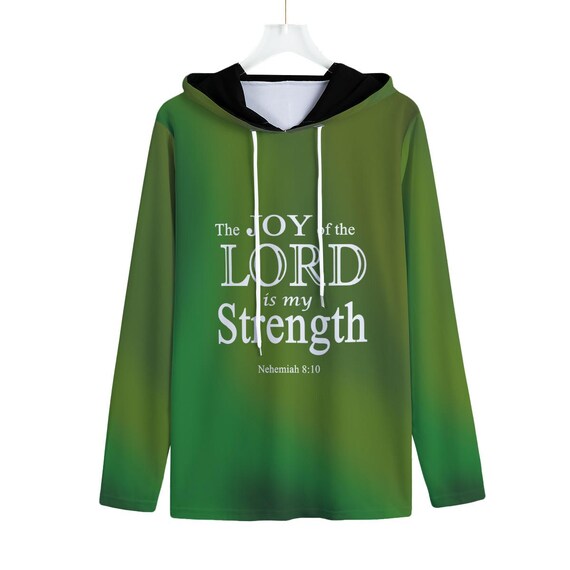 Men's Gradient Ombre Sports Hoodie: Inspirational Bible Verse, UPF 50+