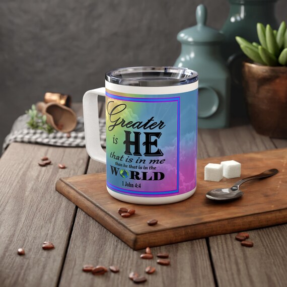 Bible Verse Coffee Mug: Christian Scripture, Insulated 10oz Mug
