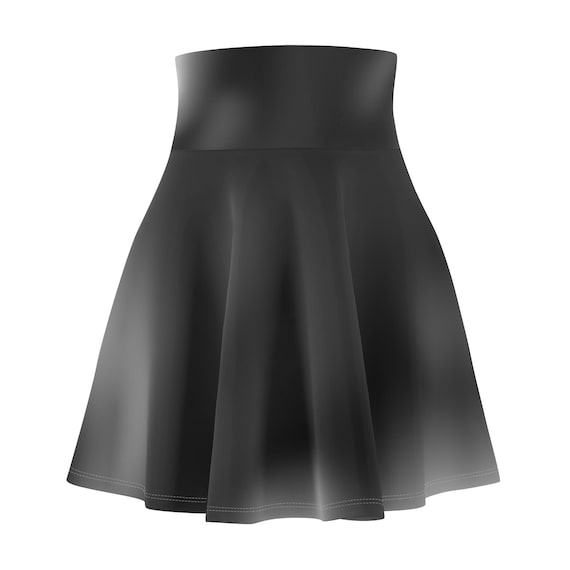 Black Ombre Skater Skirt High Waist, A-Line Flowy Mini Skirt, Soft Stretchy Women’s Skirt, Casual Everyday Fashion, High-Rise Trendy Outfit