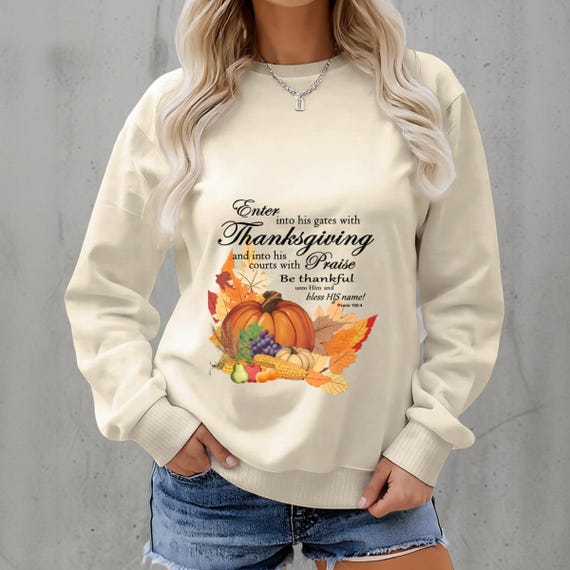 Thanksgiving Bible Verse Sweatshirt: Harvest Blessings Fleece