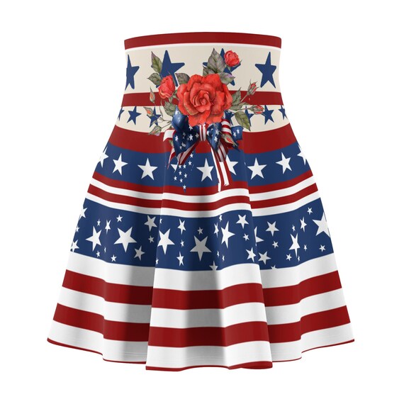 USA Flag Skater Skirt: Patriotic 4th of July Mini Skirt